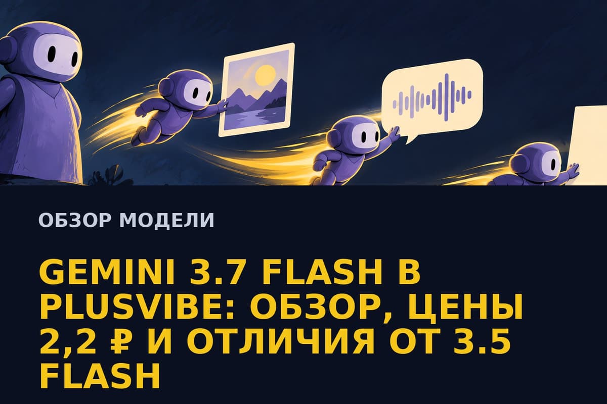 Gemini 3.7 Flash в PlusVibe: обзор, цены 4,4 ₽ и отличия от 3.5 Flash