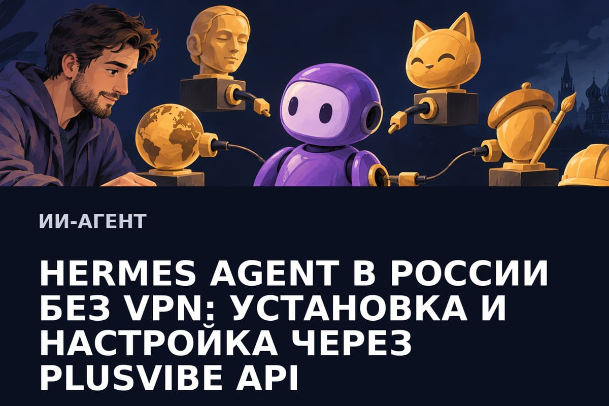 Hermes Agent в России без VPN: установка и настройка через PlusVibe API