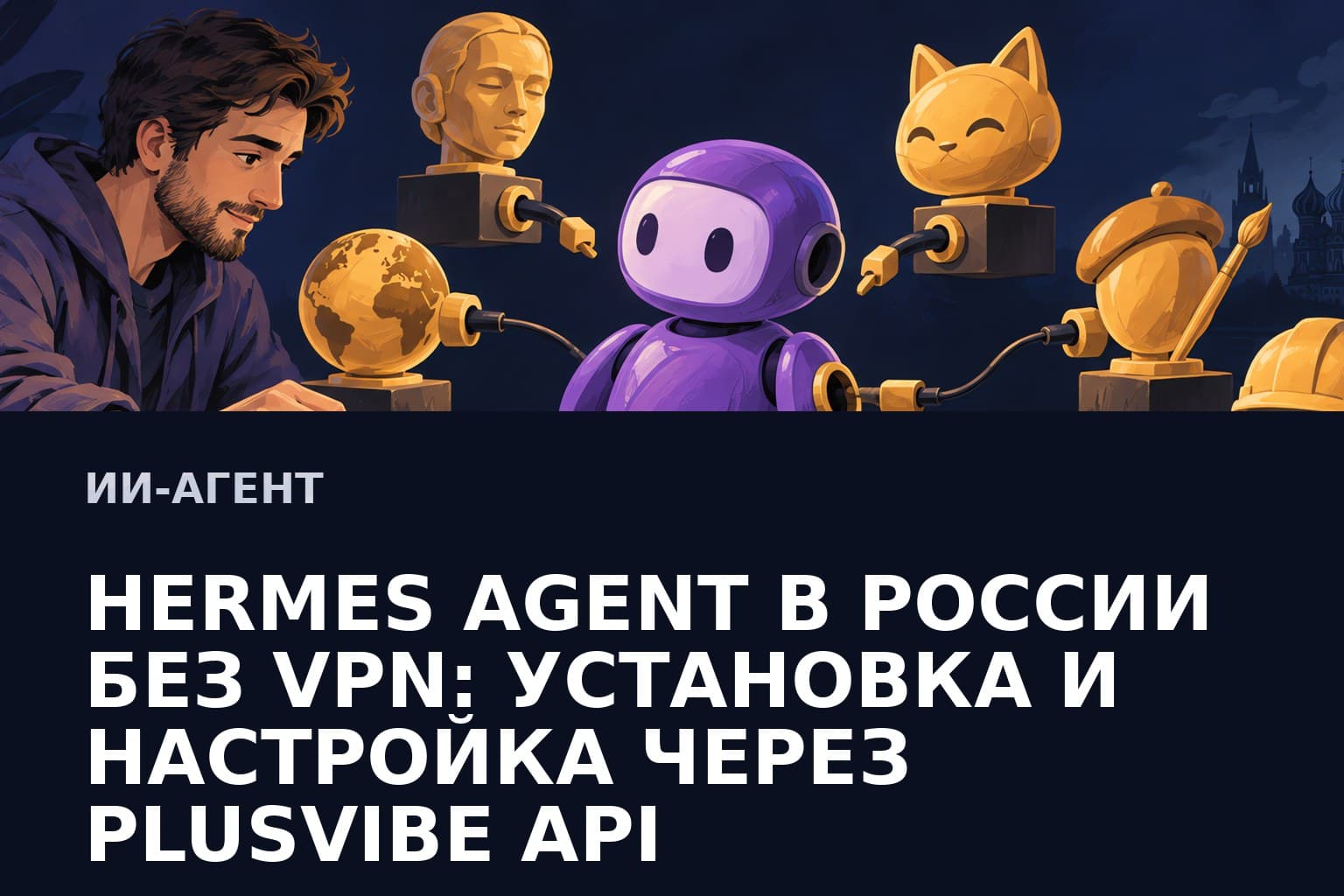 Hermes Agent в России без VPN: установка и настройка через PlusVibe API