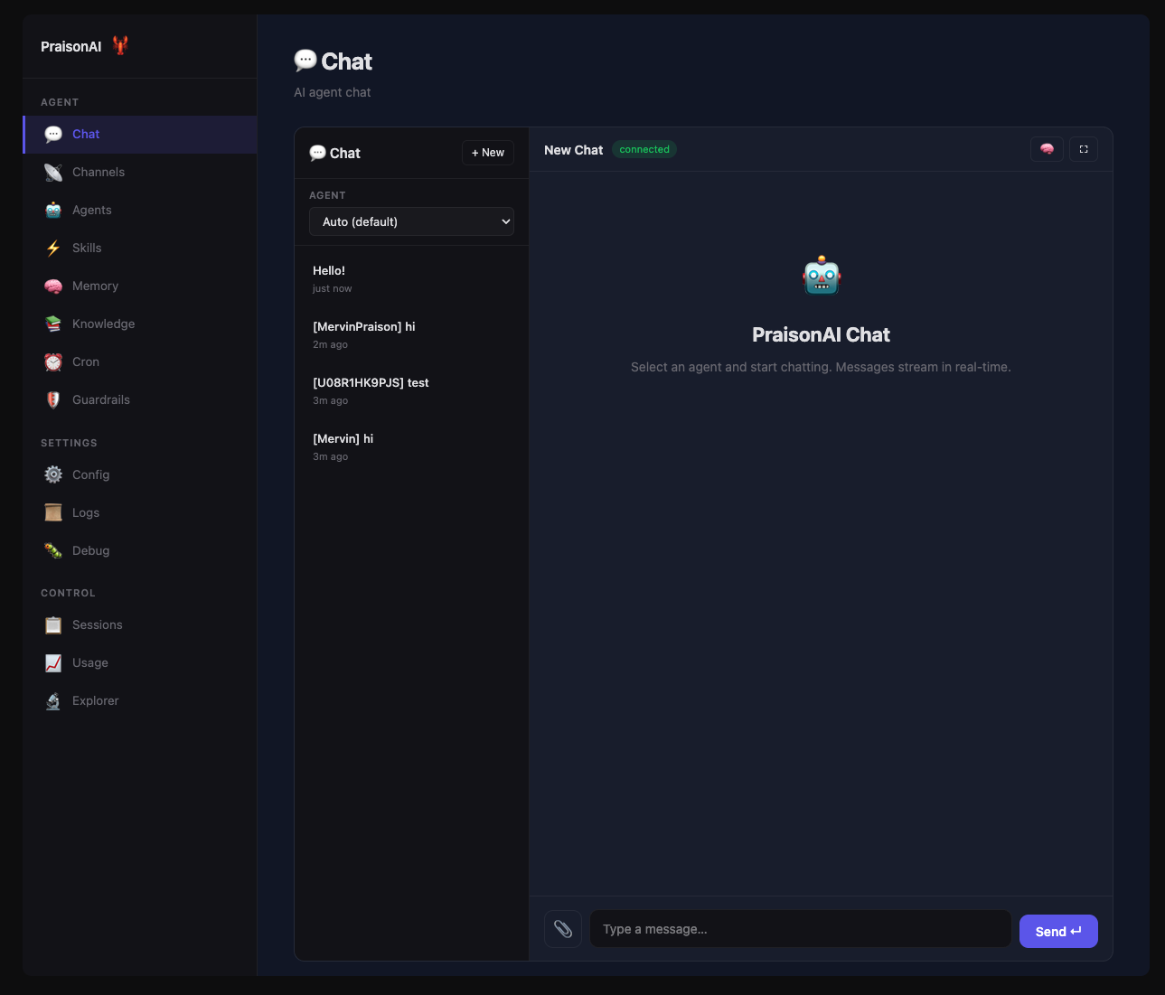 PraisonAI Dashboard — управление агентами